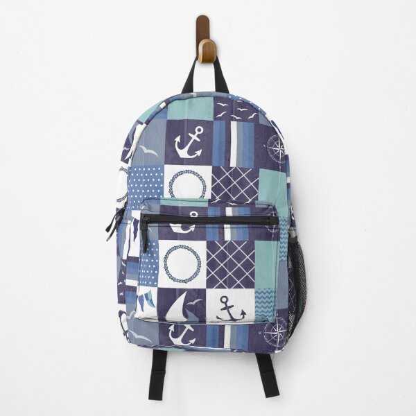 Item preview, Nautical Patchwork Squares Pattern designed and sold by HotHibiscus.