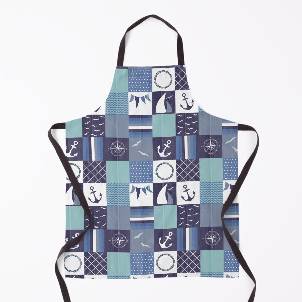 Item preview, Nautical Patchwork Squares Pattern designed and sold by HotHibiscus.