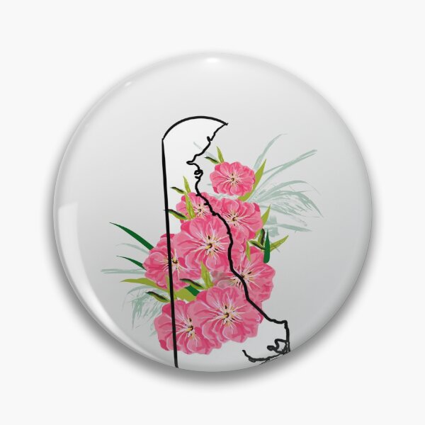 Item preview, Delaware outline with peach blossom state flower designed and sold by girljohnny.