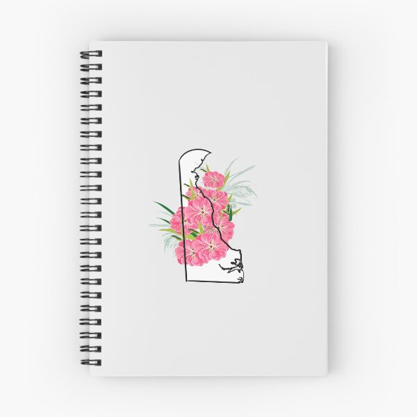Item preview, Delaware outline with peach blossom state flower designed and sold by girljohnny.