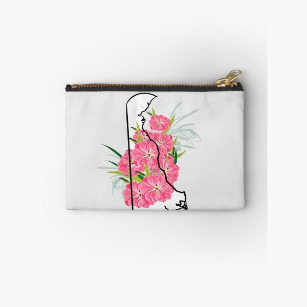 Item preview, Delaware outline with peach blossom state flower designed and sold by girljohnny.