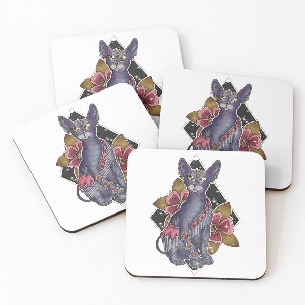 Item preview, Egyptian cat drawing in tattoo style designed and sold by Noemi Falcó Ilustraciones.