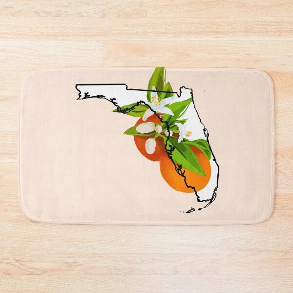 Item preview, Florida state outline with orange blossom state flower designed and sold by girljohnny.