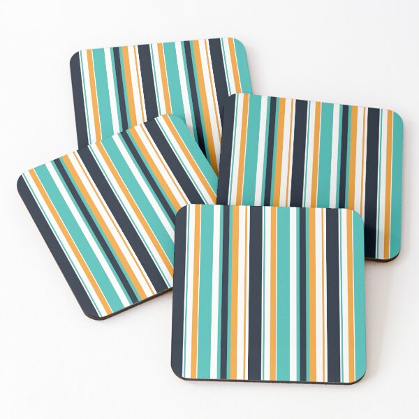 Item preview, Orange, turquoise and dark blue stripes  designed and sold by Mr. Reis Design.