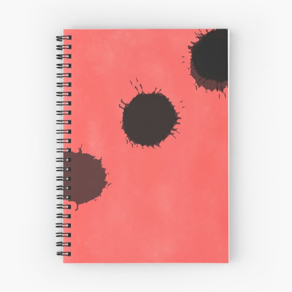 Item preview, Black large paint splatter on red background designed and sold by WorldOfWendyArt.