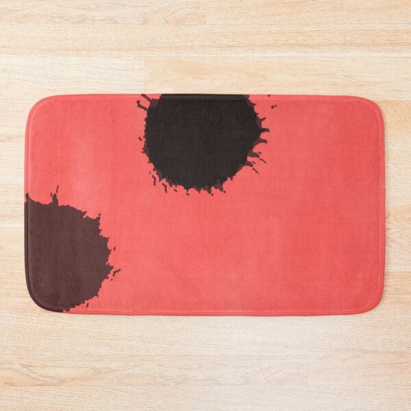 Item preview, Black large paint splatter on red background designed and sold by WorldOfWendyArt.
