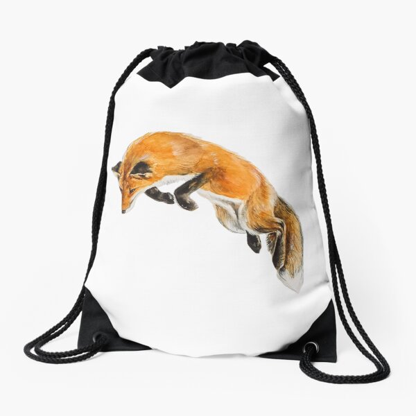Fox Spring Drawstring Bag