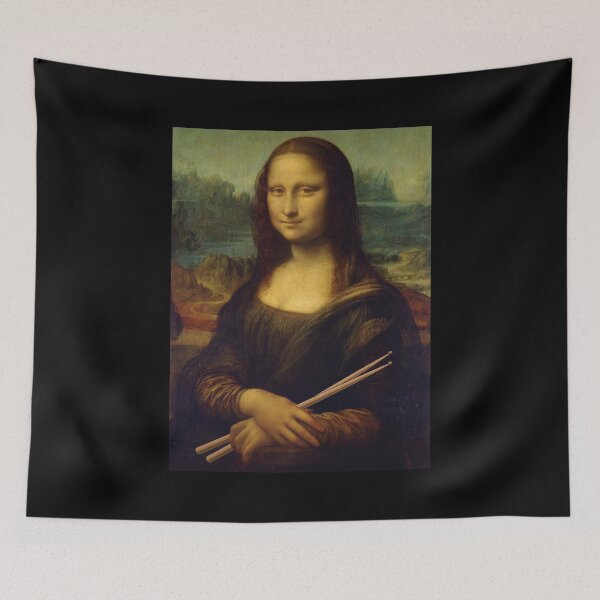 Item preview, The Mona Lisa Holding Drum Sticks Funny Drummer Art  designed and sold by hobrath.