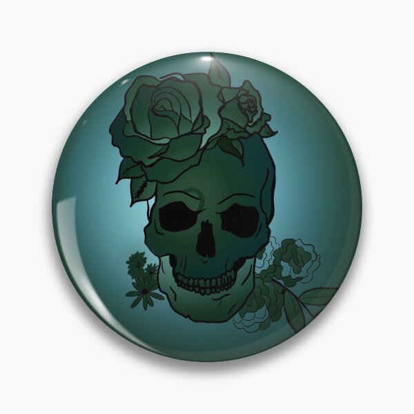 Item preview, Dark Green Skull and Roses designed and sold by MqBelle.