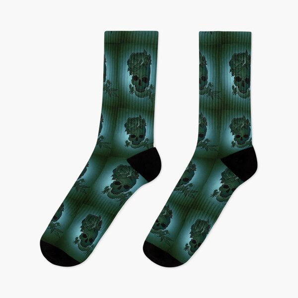 Item preview, Dark Green Skull and Roses designed and sold by MqBelle.