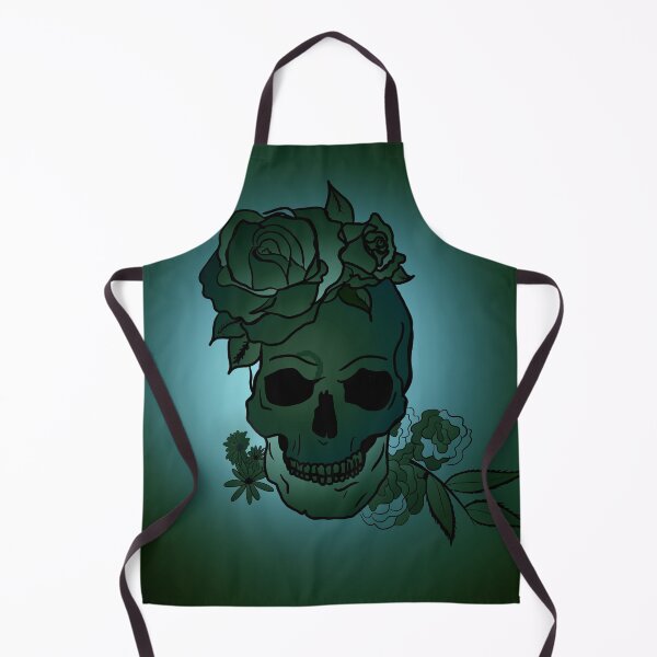 Item preview, Dark Green Skull and Roses designed and sold by MqBelle.