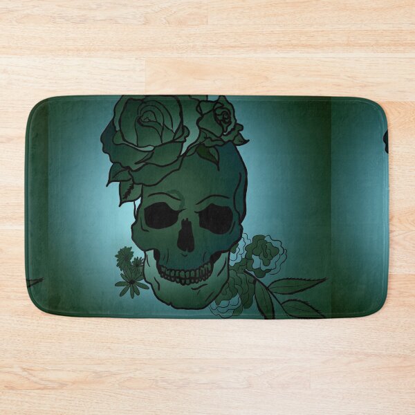 Item preview, Dark Green Skull and Roses designed and sold by MqBelle.