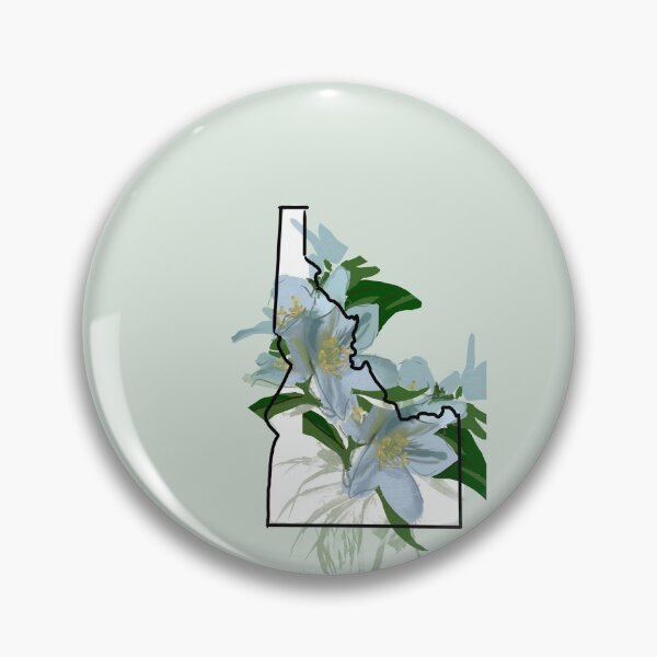 Item preview, Idaho state outline with Syringa flower designed and sold by girljohnny.