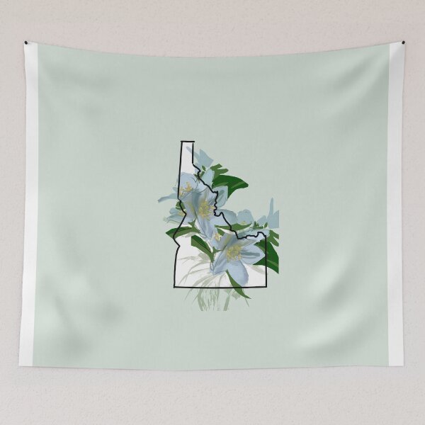 Item preview, Idaho state outline with Syringa flower designed and sold by girljohnny.