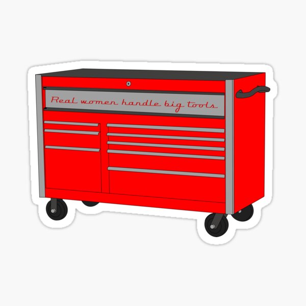 Women Tool Box (Red & Gray) Sticker for Sale by SquirrelPants87