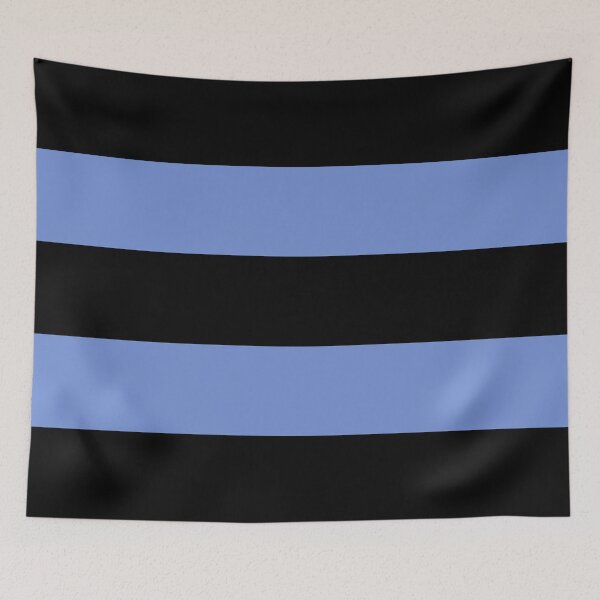 Item preview, Large DANUBE BLUE and BLACK Horizontal STRIPES designed and sold by RachelMacht.