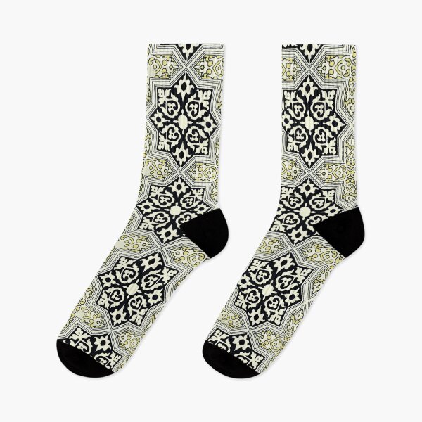 Item preview, Paving For Success Black Yellow 17th Century Tile Pomegranate Pattern designed and sold by SpiritGifts.