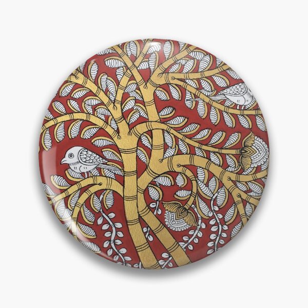 Item preview, Tree of life ( Red and Gold) indian folk art print in phad style designed and sold by gopalpjoshi.