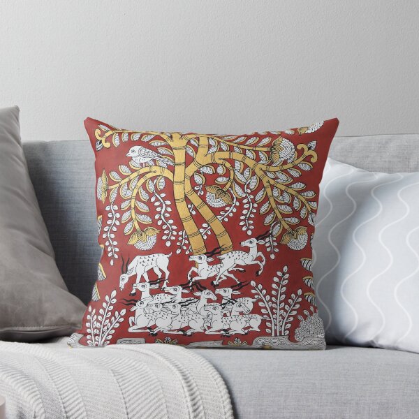 Item preview, Tree of life ( Red and Gold) indian folk art print in phad style designed and sold by gopalpjoshi.