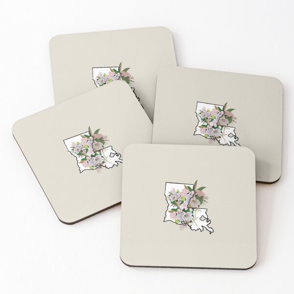 Item preview, Louisiana state outline with magnolia flower designed and sold by girljohnny.