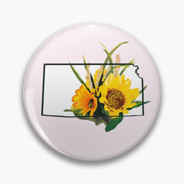 Item preview, Kansas outline with the state flower, the sunflower designed and sold by girljohnny.