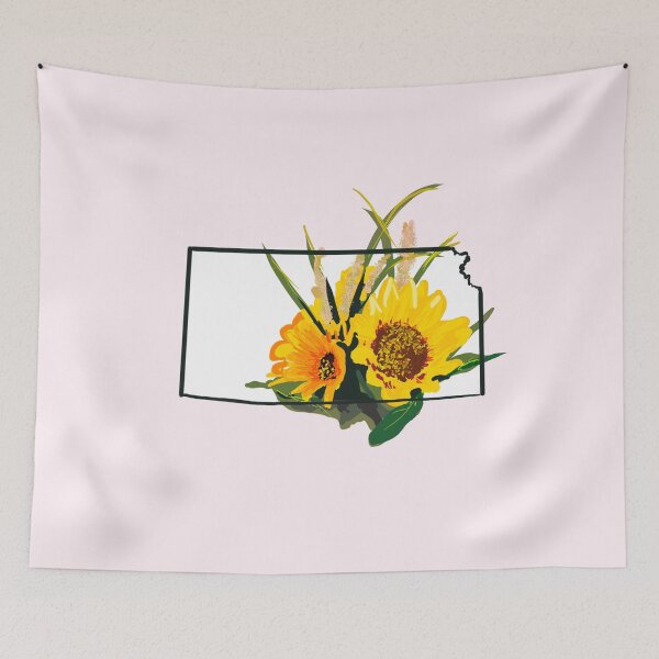 Item preview, Kansas outline with the state flower, the sunflower designed and sold by girljohnny.