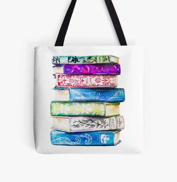 Stack of Books All Over Print Tote Bag