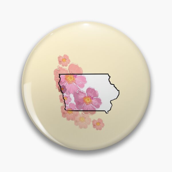 Item preview, Iowa outline with the state flower, the prairie rose designed and sold by girljohnny.