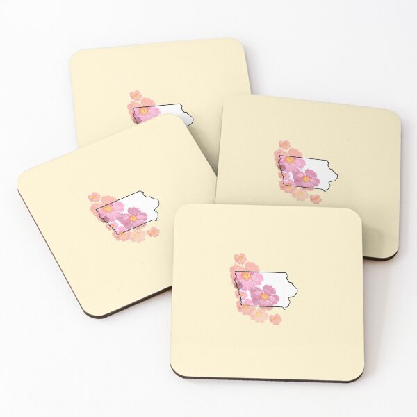 Item preview, Iowa outline with the state flower, the prairie rose designed and sold by girljohnny.