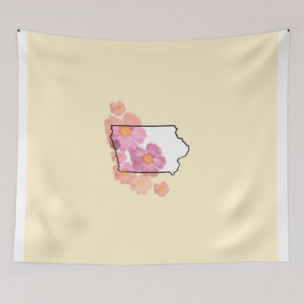 Item preview, Iowa outline with the state flower, the prairie rose designed and sold by girljohnny.