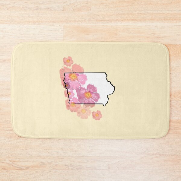 Item preview, Iowa outline with the state flower, the prairie rose designed and sold by girljohnny.