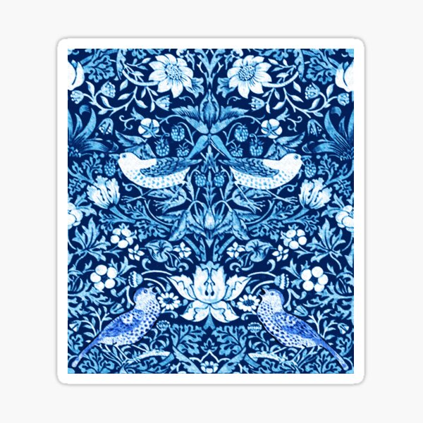 Art Nouveau Bird and Flower Tapestry, Dark Blue  Art Board Print for Sale  by Marymarice
