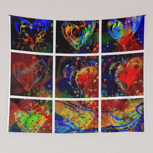 Item preview, Diptych Hearts in Flames designed and sold by Marilyn Cornwell.