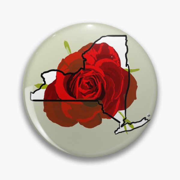 Item preview, New York state outline with state flower, the rose designed and sold by girljohnny.