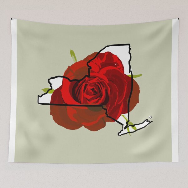 Item preview, New York state outline with state flower, the rose designed and sold by girljohnny.