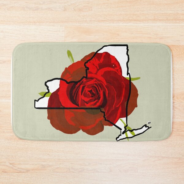 Item preview, New York state outline with state flower, the rose designed and sold by girljohnny.