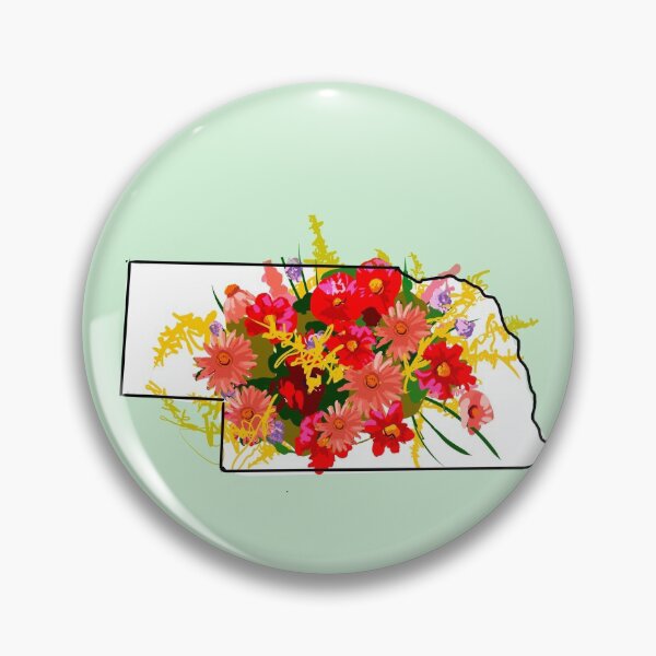 Item preview, Nebraska state outline with solidago flower designed and sold by girljohnny.