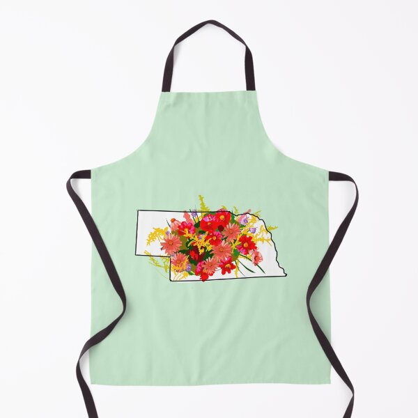 Item preview, Nebraska state outline with solidago flower designed and sold by girljohnny.