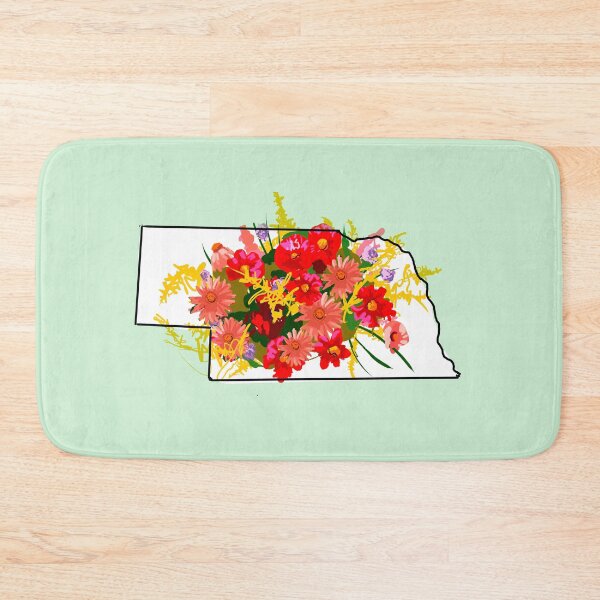 Item preview, Nebraska state outline with solidago flower designed and sold by girljohnny.