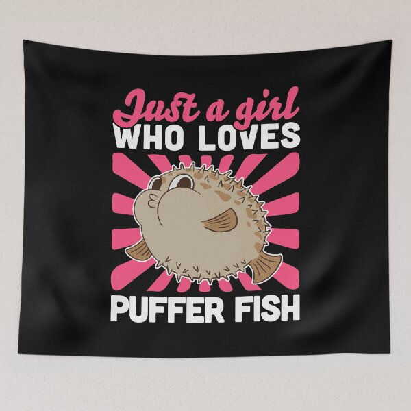 Item preview, Girl the puffer fish loves aquarium fish designed and sold by madgrfx.
