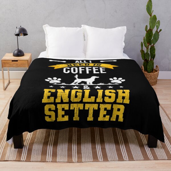 Artikelvorschau, Ich brauche Kaffee und English Setter Dog Lover entworfen und verkauft von avareid3.