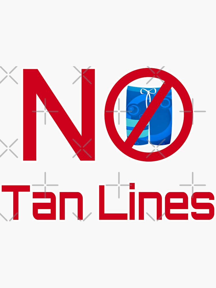 Male No Tan Lines Tee With White Outline Sticker For Sale By Jaded