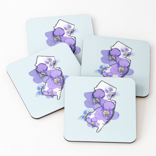 Item preview, New Jersey state outline with the common violet  designed and sold by girljohnny.