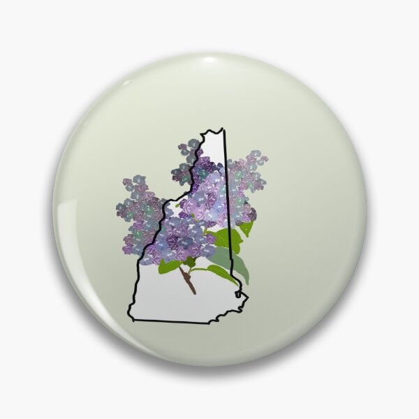 Item preview, New Hampshire state outline with lilac flower designed and sold by girljohnny.