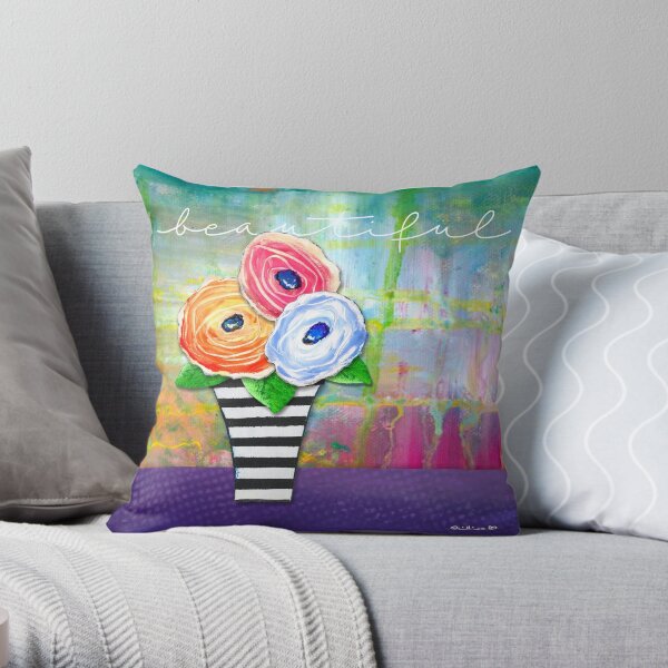 "Beautiful" Original Design by PhillipaheART Throw Pillow
