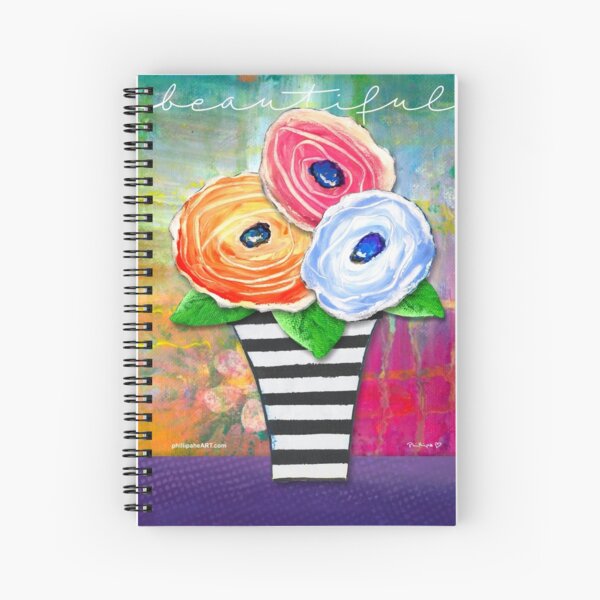 "Beautiful" Original Design by PhillipaheART Spiral Notebook