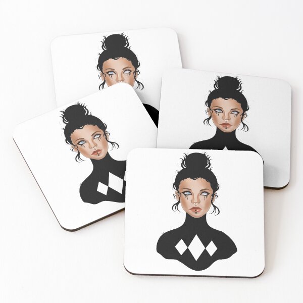 Item preview, Digital illustration of dark woman with geometry designed and sold by Noemi Falcó Ilustraciones.