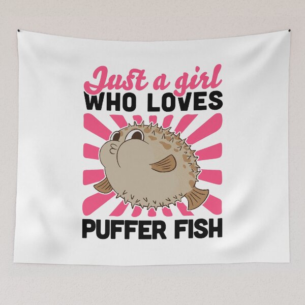 Item preview, Girl the puffer fish loves aquarium fish designed and sold by madgrfx.