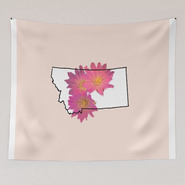 Item preview, Montana state outline with bitterroot flower  designed and sold by girljohnny.