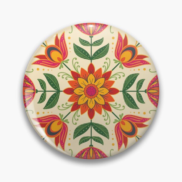 Item preview, Scandinavian Folk Art Flowers II designed and sold by Divyam Chaya Bernstein.